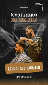 Barbearia Story Instagram Preto