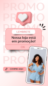 Lembrete loja em promoção moderno rose instagram story