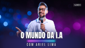 Miniatura Vídeo Youtube Live Inteligência Artificial Moderno Degradê Azul Roxo Rosa Branco