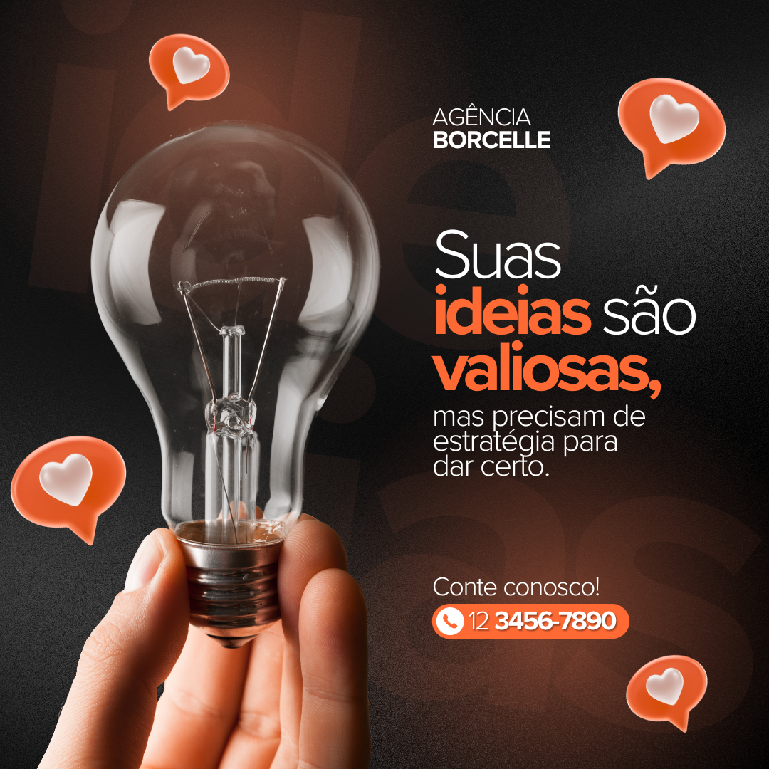 Post instagram agência de marketing ousado preto